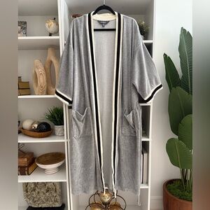 Majestic Gray Robe with Black and White Trim